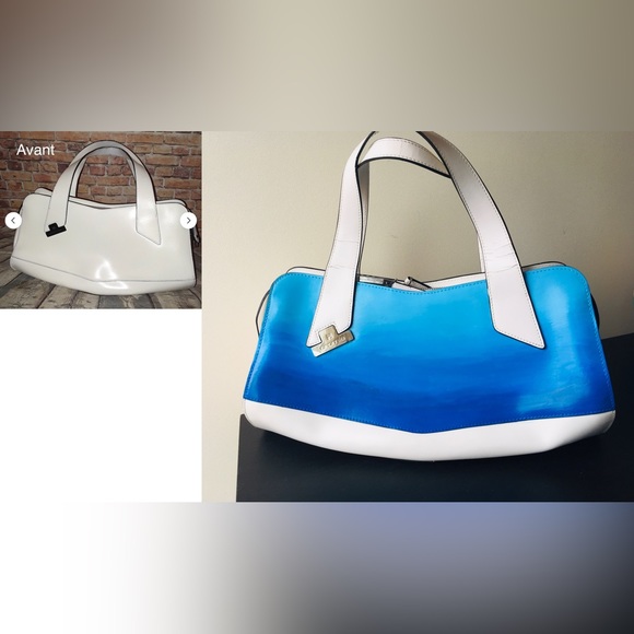 Big hand-painted satchel - Picture 4 of 6